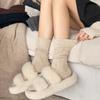 Women's Winter Mid-Calf Velvet-Lined Cable Knit Socks – Warm, Thick, Retro Style