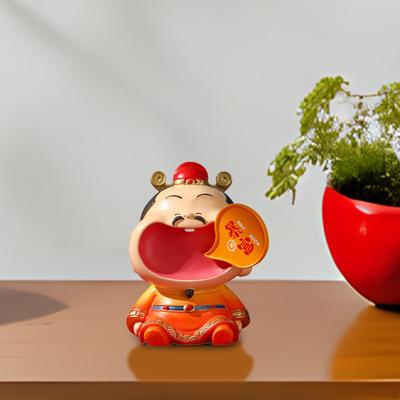 Cai Shen Sculpture Chinese God of Wealth Statue Figure Fortune Figurine for Bedroom Living Room Desk