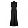 Off White Womens/Ladies Cut Out Satin Sleeveless Maxi Dress