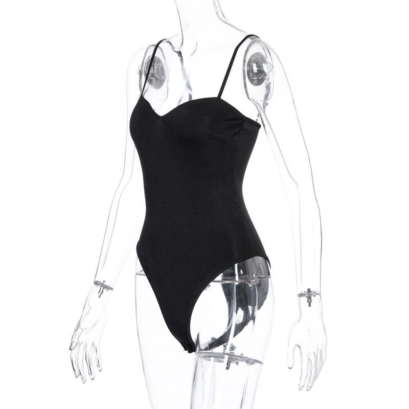 

Европейский и американский модный облегающий сексуальный боди-майка на подтяжках Medium чёрный