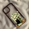 Retro Van Gogh Black Cat Phone Case for iPhone 16 14 15 13 11 12  Pro MAX XS XR 7 8Plus Oil Paint Transparent Hard Cover Cases