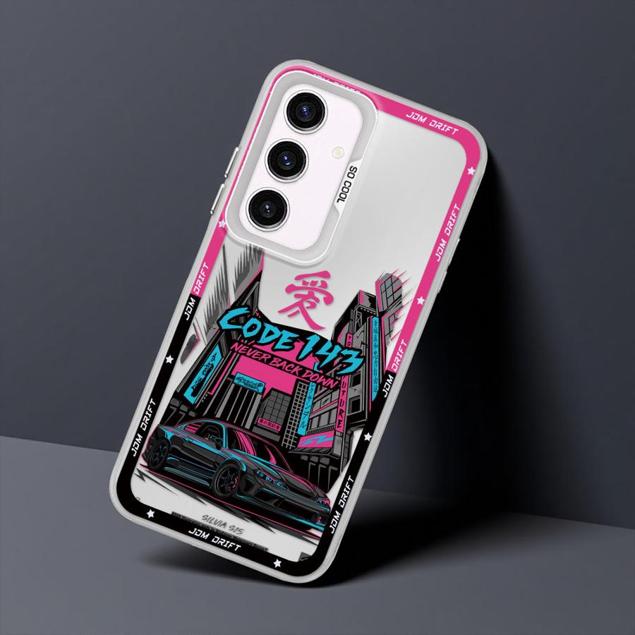 Japanese JDM Drift Car Soft Shell Phone Case for Samsung Galaxy A51 A56 A71 A54 A52 A73 A35 A53 A55 A72 A26 A36