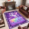 Alfombra de Suelo de Terciopelo de Cristal con Temática de Unicornio, Alfombra Cálida Personalizada con Nombre y Texto, Decoración del Hogar