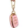 Key Fob Cover for Alfa Romeo Giulia Stelvio Tonale 5 Button Keyless Entry Remote for Car Key Protection Accessory (Pink-Gold)