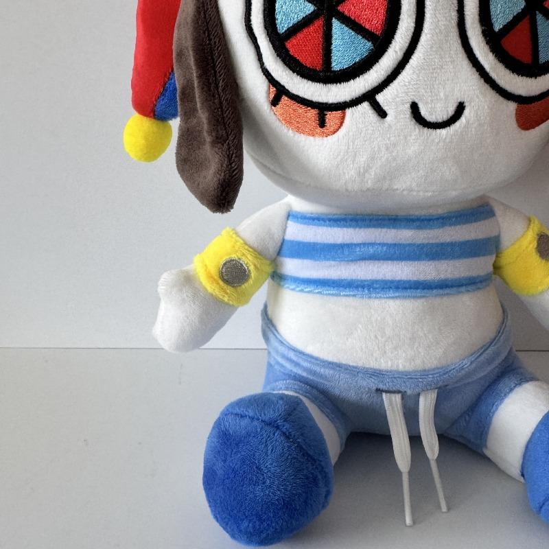 The Amazing Digital Circus Pomni Plush Doll Soft Stuffed Toy with Unique Blue White Outfit and Red Blue Eyes Cute Jester Figure for Fans Home Decor