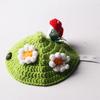 Lovely 3D Mushroom and Flower Knitted Sweater for Pet Turtles Soft Comfortable Fabric for Costume Parties