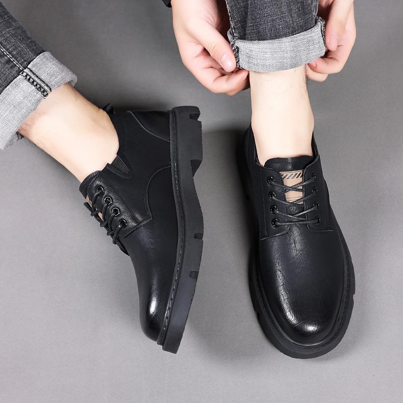 2025 New Leather Shoes Men's Big Head Casual Shoes Non-slip Soft Sole Leather Fashion Men's Shoes