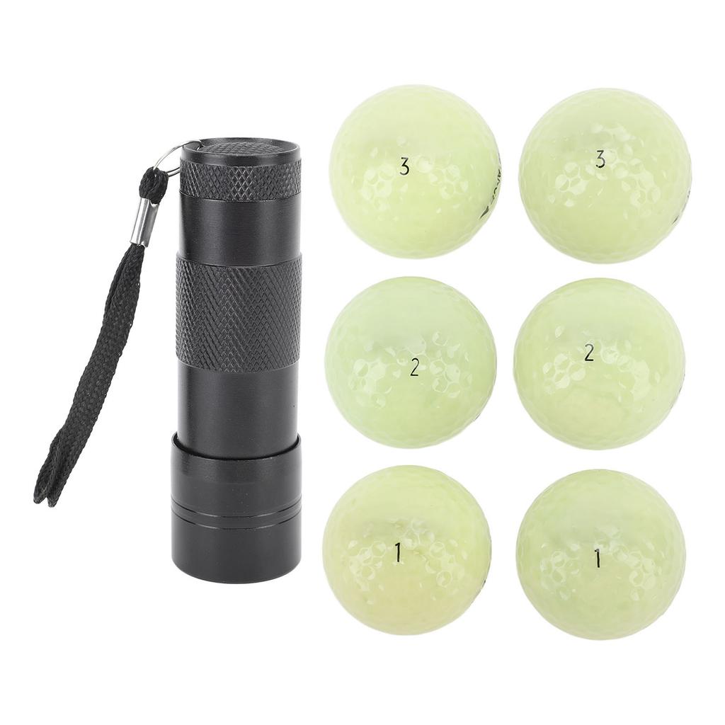 6 Stück Leuchtende Golfbälle für Nachtsportarten Fluoreszierend Leuchtend im Dunkeln Golfball Langlebig Hell