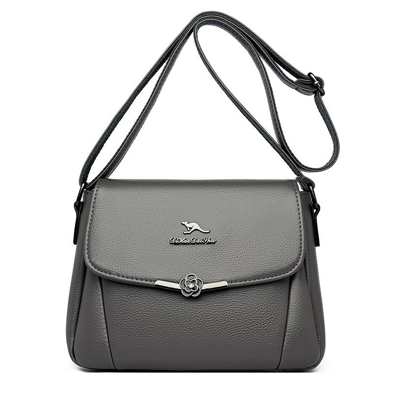 

Женская сумка для доставки волос 2025 новая портативная маленькая сумка женская простая для матери среднего возраста с чувством продвинутости на плечо сумка-мессенджер серый