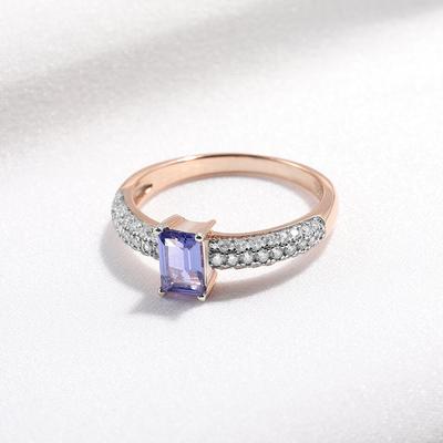 925 Sterling Silver Rings For Women Created Nano Tanzanite Gemstone Rose Gold Plating Lover Luxury Elegant Wedding Fine Jewelry