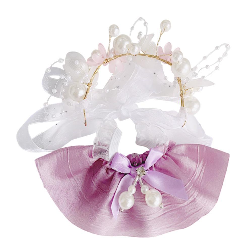 

Multiple Styles Multi Color For Dresses Handmade DIY Pearl Dress Replacement for Headband Set Cotton Doll фиолетовый