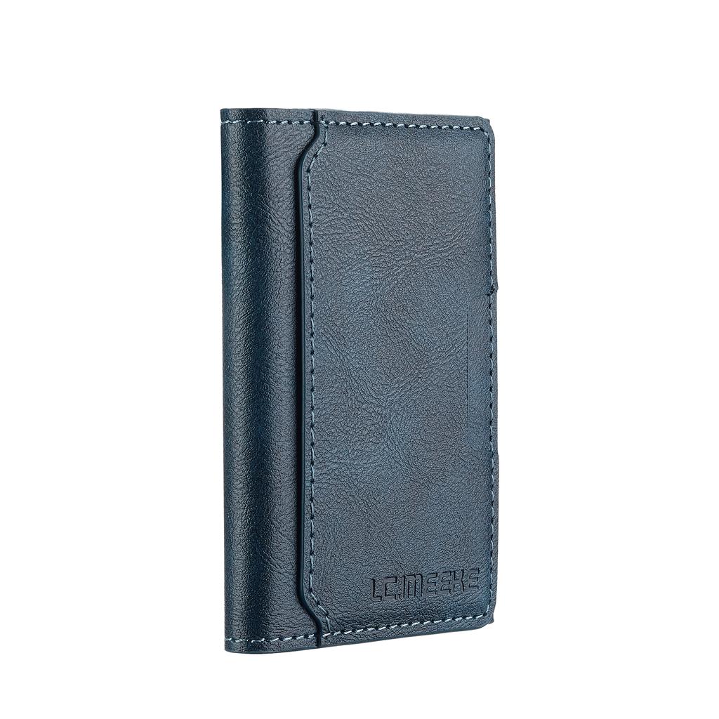Borsa a Tasca con Slot per Carte Magnetiche per iPhone Samsung Google Xiaomi Funzioni Magsafe Porta Carte Portafoglio Pelle PU Portafogli Sottili da Uomo Tasca