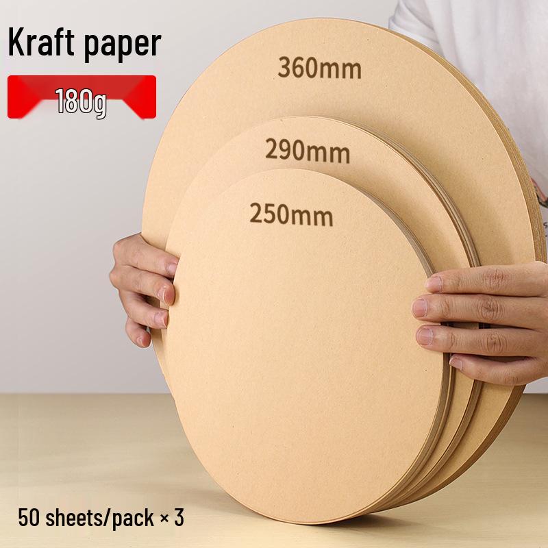 Round Cardstock Pack: White, Kraft, and Black for Kids' Art and Crafts.