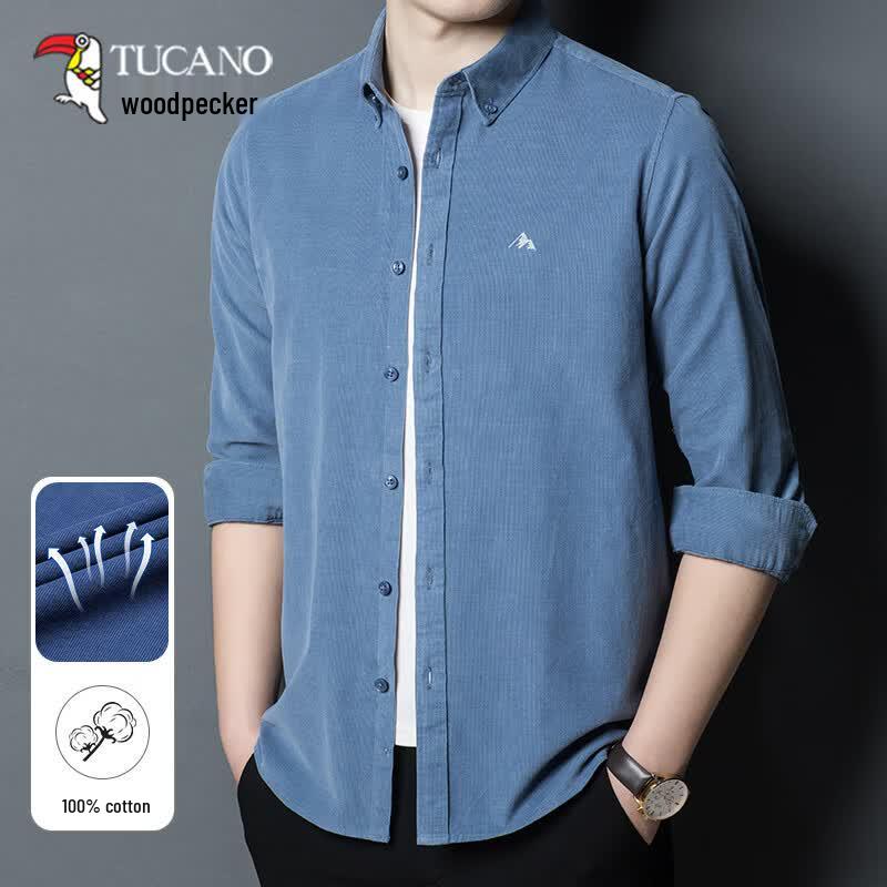 TUCANO Men s Wrinkle-Resistant 100% Cotton Long Sleeve Shirt L