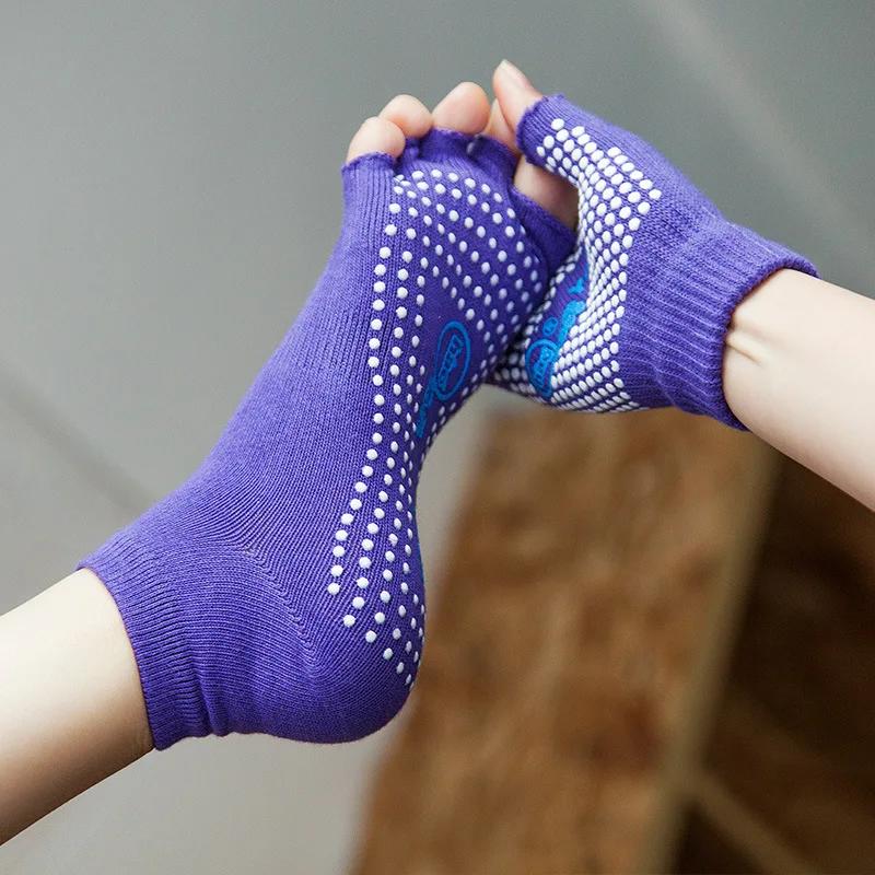 Sports Semi Finger Gloves Yoga Sports Gloves Anti Slip Semi Finger Gloves Semi Toe Socks Anti Slip Yoga Socks