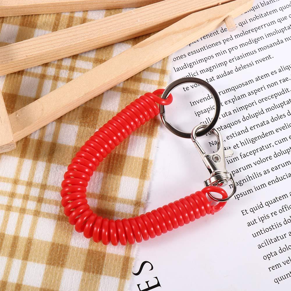 Équipement de sécurité Cordes élastiques multicolores Cordon à clés Fermoir Corde à ressort Porte-clés Bague à clés Clé USB extensible en spirale