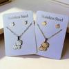 Sanrio Sweet KT Cat Titanium Steel Earring Set - Fashionable & Versatile Three-Piece Accessories