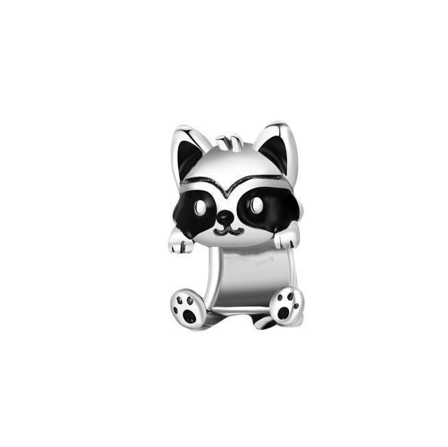 S925 Silver Cute Animal Panda Raccoon Koala Elephant Beaded Bracelet DIY Jewelry Charm Beads Accessories