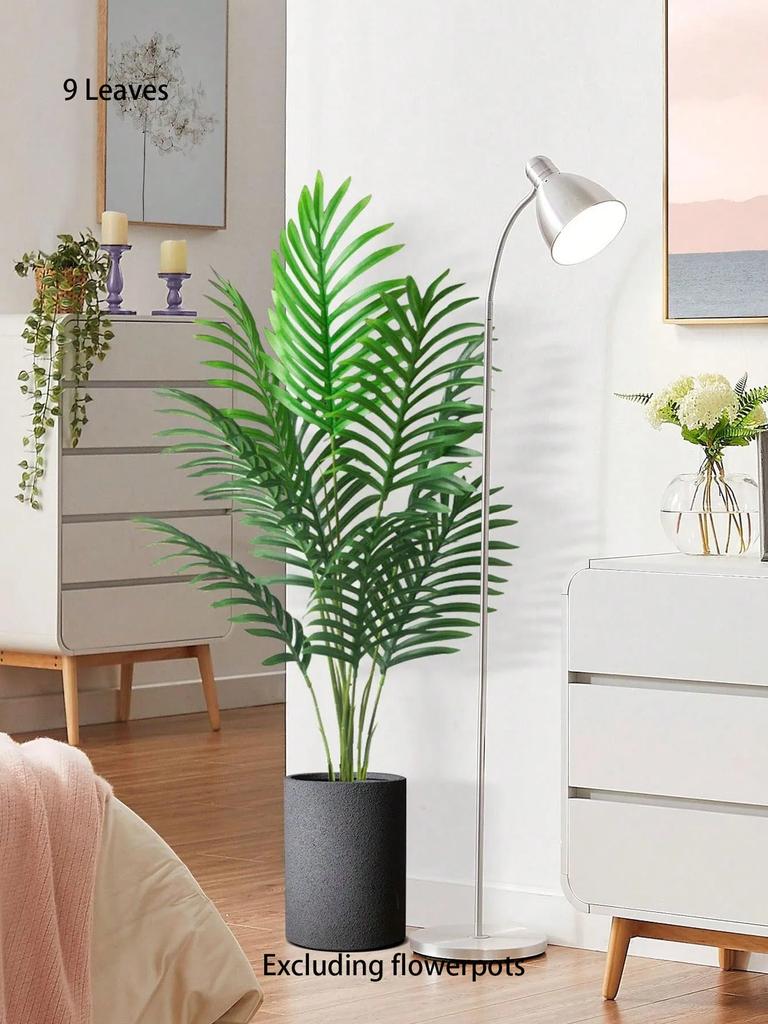 60-120cm Große Künstliche Palme Tropische Falsche Pflanzen Grüne Plastik-Palmblätter Großer Monstera Baumzweig für Heim-Gartendekor