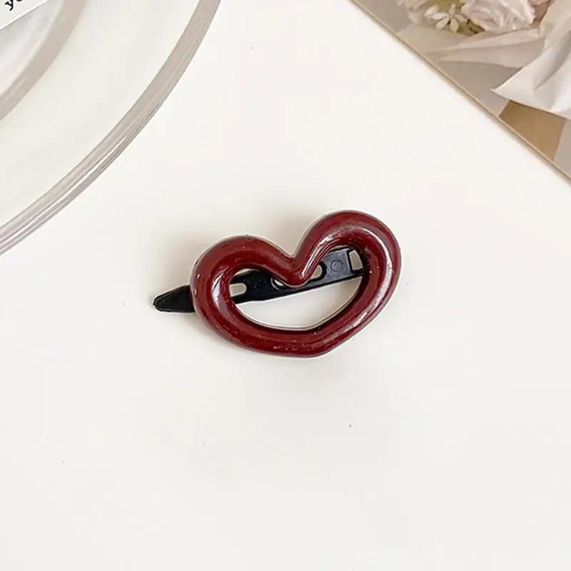 1/2/3pcs Love Morandi Hair Clip New Women's Side Broken Hair Clip Children's Seamless Duck Mouth Clip with Forehead Bangs Clip