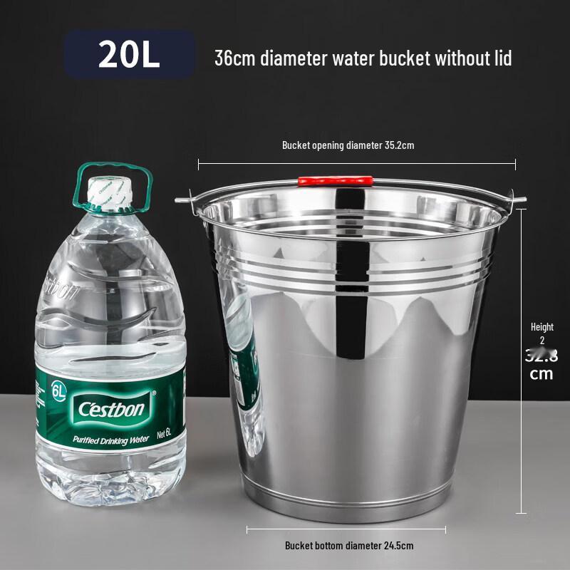 ZISIZ Extra Thick Stainless Steel Portable Ice Bucket