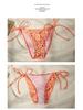 Korean Dongdaemun Leopard Print Peach Bikini - Sexy Push-Up, Tie-Up, Peach Pink Beachwear