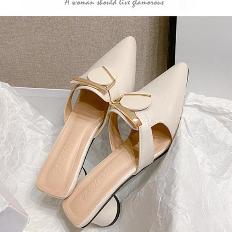 Fashion Women's Sandals Summer New Heel Pointed Geometric Shallow High Heels Fashion Temperament Simple Generous Sandals Work Pumps