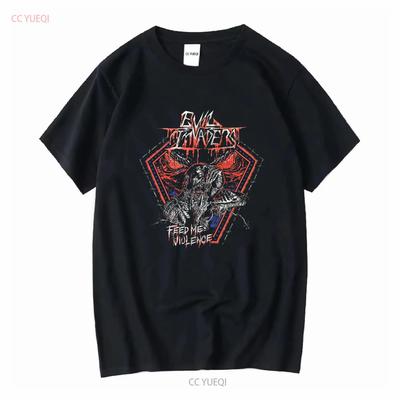 EVIL INVADERS Feed Me Violence Speed Thrash Heavy Metal Band T Shirt Large Long or Short Sleeves Vintage Washed Streetwear