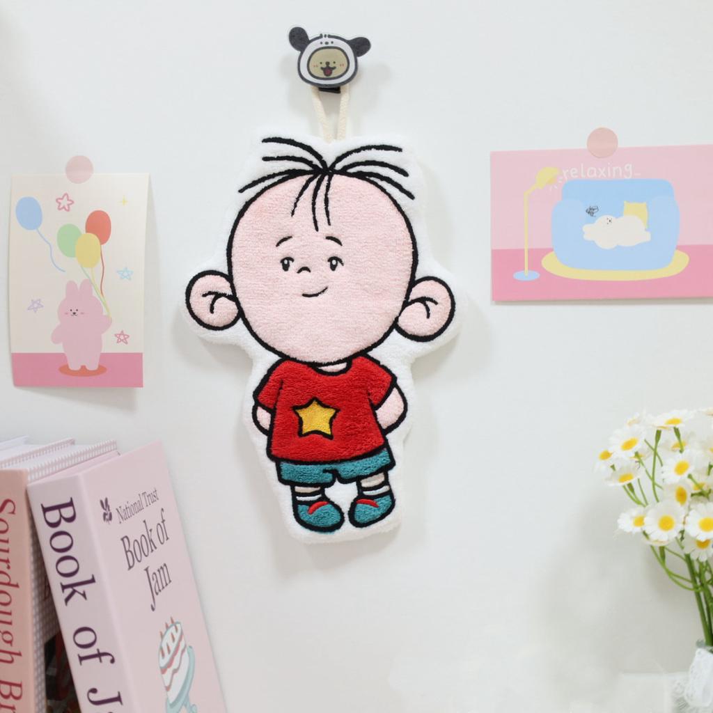 Coral fleece Tutu little monster hand towel hanging type cute kitchen bathroom water absorption does not shed hair children hand towel