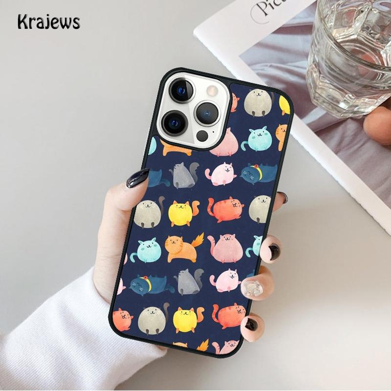 Funny Cartoon Cat Phone Case For iPhone 17 Air 16 15 14 Ma Plus 11 12 13 Pro Ma Phone Cover Coque