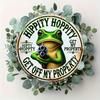 Hippity Hoppity Get Off My Property - 8x8 Inch Vintage Frog Tin Sign