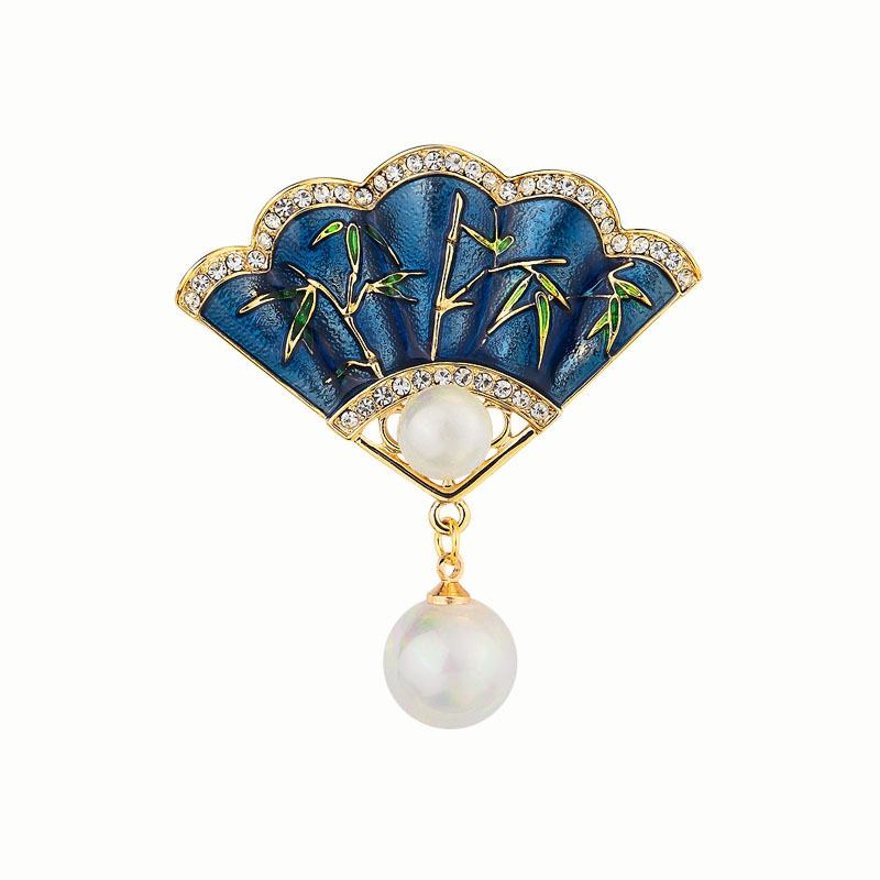 High-End Chinese Style Enamel Painted Butterfly Brooch Women'S Fashion Versatile Pin Temperament Elegant Corsage Sweater Accessories