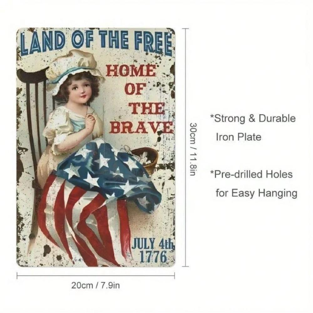 Vintage Patriotic Tin Sign Metal Poster Wall Decor 8x12 Inch