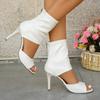 New High Heel Back Zipper Fashion Party High Heel Sandals Women