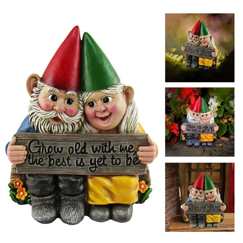 New Design Big Garden Gnome Dwarf Couple Resin Garden Statue Craft for Christmas Decor Desktop Statue Decoration
