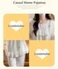 Women's Princess Style Cotton Pajama Set with Padded Bust - Lace Trim Long Sleeve for Spring/Autumn