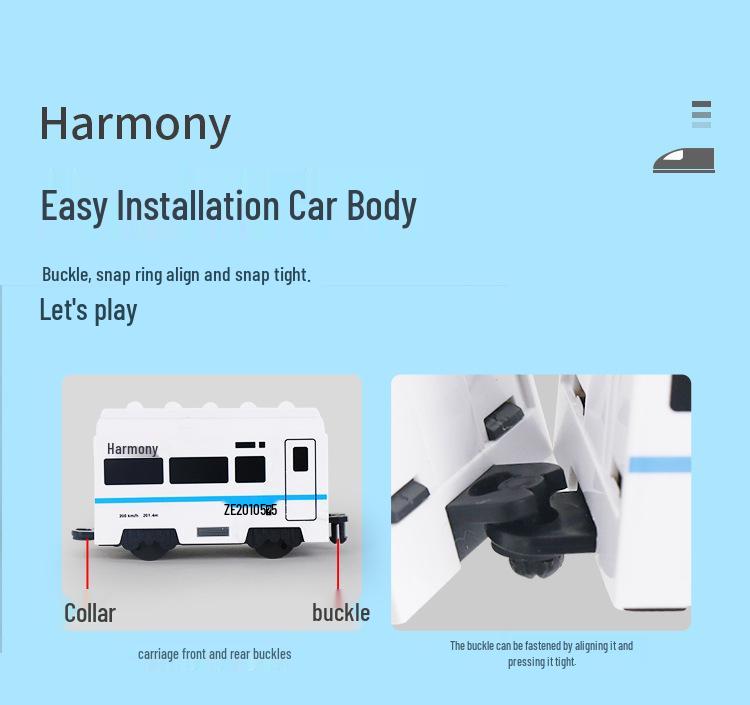 Brand Electric High-Speed Rail Harmony Train Toy with Sound Effects and Easy Assembly