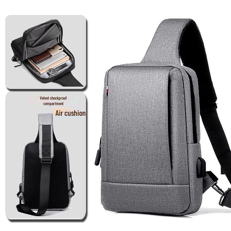 Men's Waterproof Oxford Crossbody Chest Bag - Casual Sling Bag with Large Capacity