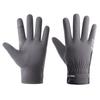 Skin feel Warm Gloves for Men Touch Screen Winter Outdoor Cycling  Reflective Fleece  Thickened  Water Repellent Sports Fingerless Gloves