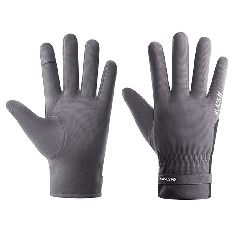 Skin feel Warm Gloves for Men Touch Screen Winter Outdoor Cycling  Reflective Fleece  Thickened  Water Repellent Sports Fingerless Gloves