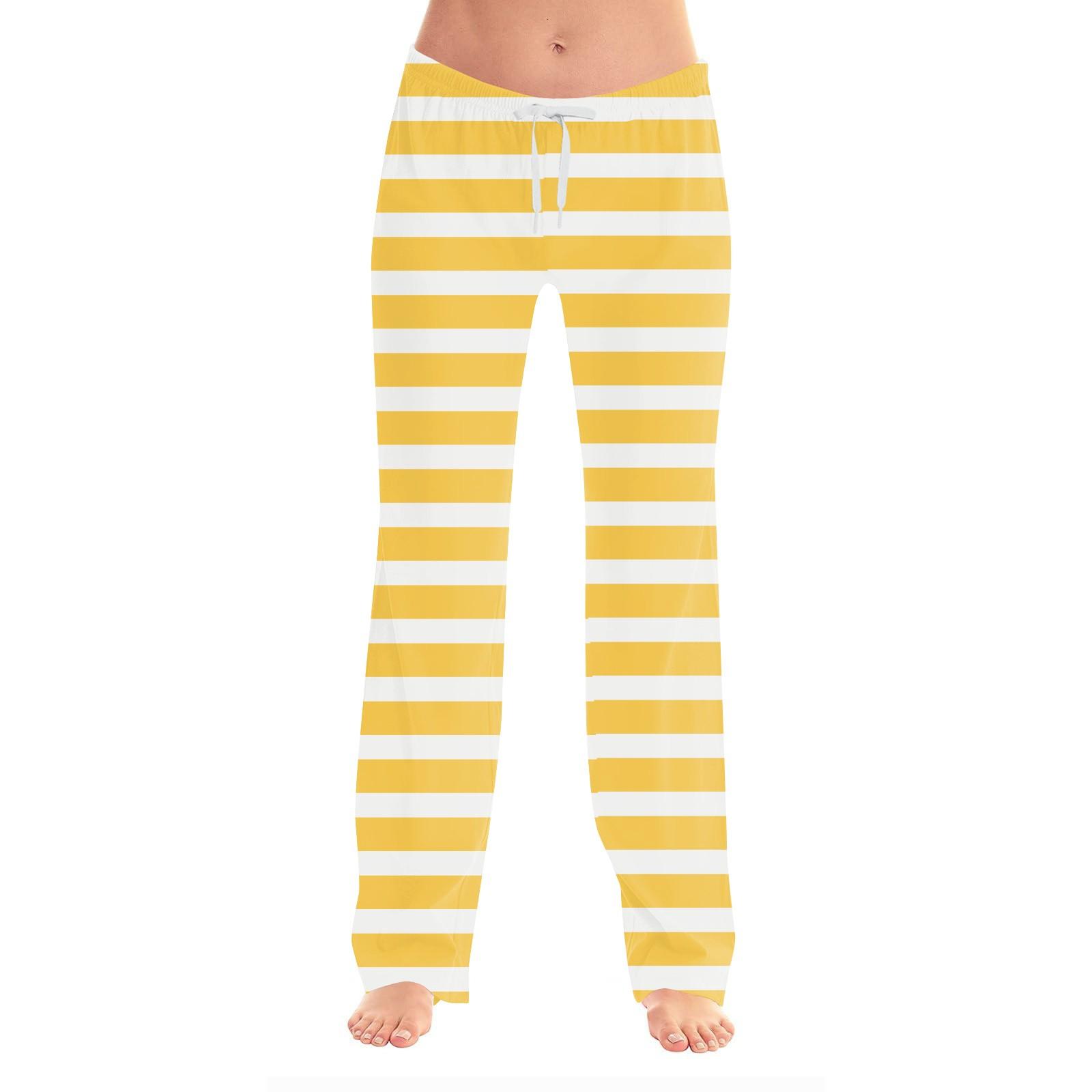 

Женские повседневные модные спортивные брюки с полосатым принтом повседневные брюки XL жёлтый