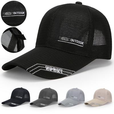 Herren Sommer Atmungsaktive Mesh-Kappe Outdoor Sonnenschutz Angelkappe Baseballkappe