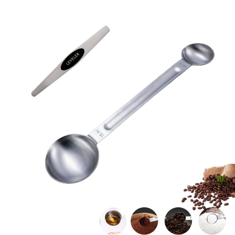 Double-ended Measuring Spoon, 5ml15ml, Stainless Steel, Tablespoonteaspoon Combined, Double-sided Measuring, Lightweight Seasoning Spoon, Dishwasher