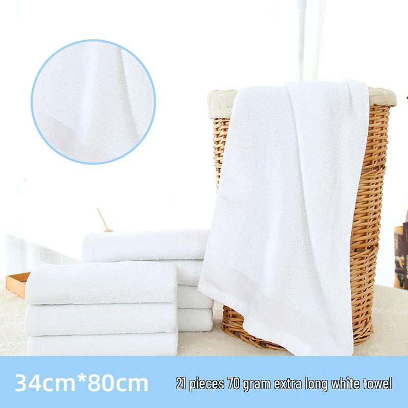 White Pure Cotton Hotel Towel: Soft, Absorbent, Durable, Embroidery-Friendly for Spa & Salon Use