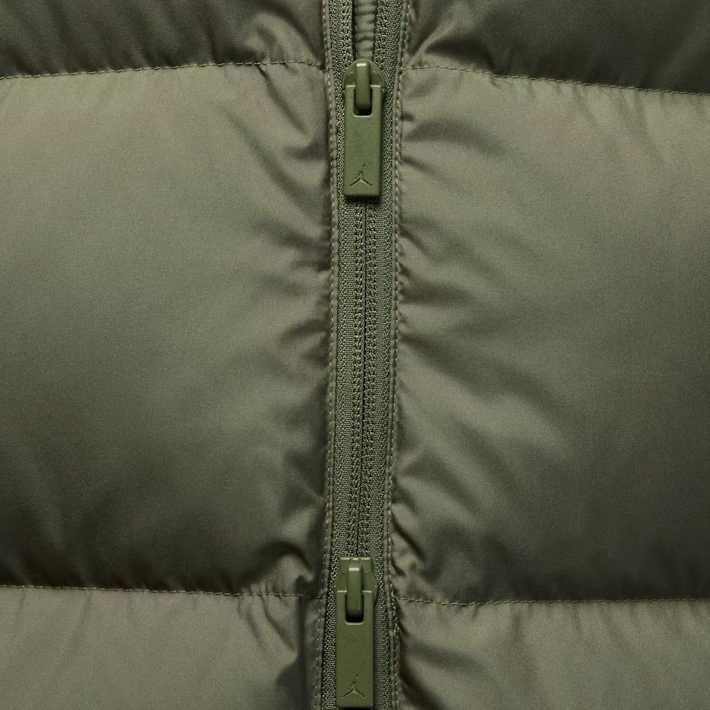 Jordan Flight Stand Collar Comfortable Warm Windproof Waterproof Solid Color Down Vest Men Vests Dark-Olive Black IF4261-222