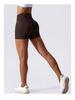 High-Waisted Peach Lift Yoga Shorts - Schnelltrocknend, Nahtlos, V-Bund, Sport- & Laufbekleidung