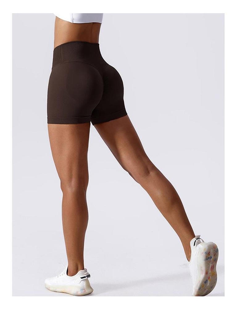 High-Waisted Peach Lift Yoga Shorts - Schnelltrocknend, Nahtlos, V-Bund, Sport- & Laufbekleidung