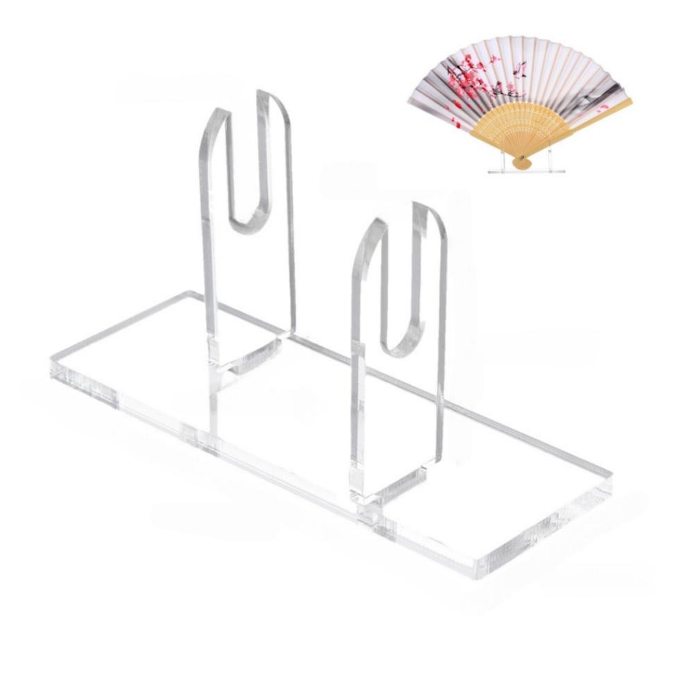 Acrylic Folding Fan Display Stand Holder For Handheld Fans Organizer Assemblable Storage Rack Transparent Showcase A