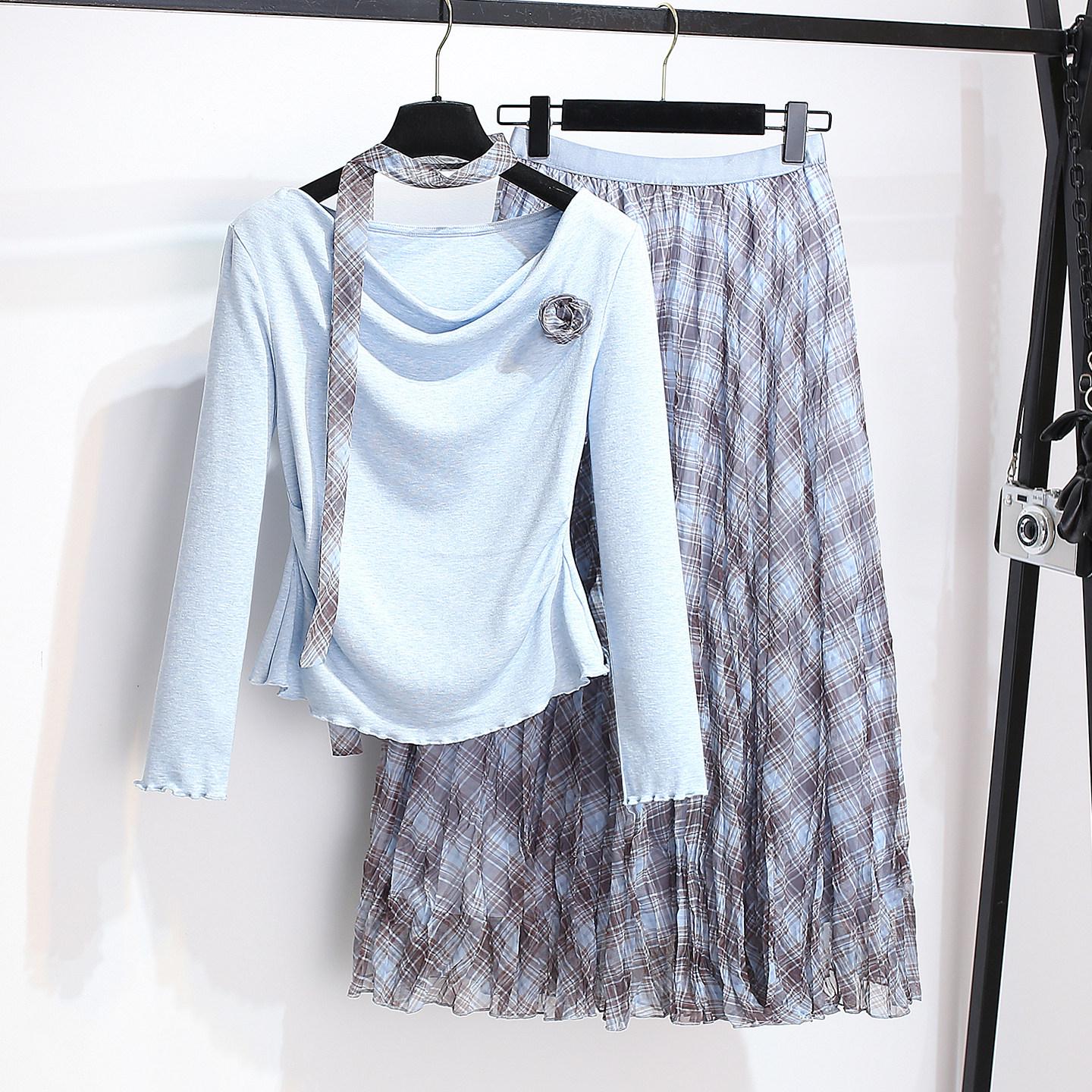 Women s Yellow One-Shoulder Long-Sleeve Top & Skirt Set - 2026 Spring Fashion, Elegant Two-Piece Ensemble S