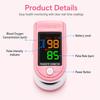 Pink Fingertip Pulse Oximeter Blood Oxygen Monitor Measure Heart Rate Breathing Rate SpO2 LED Display for Family Work Travel2